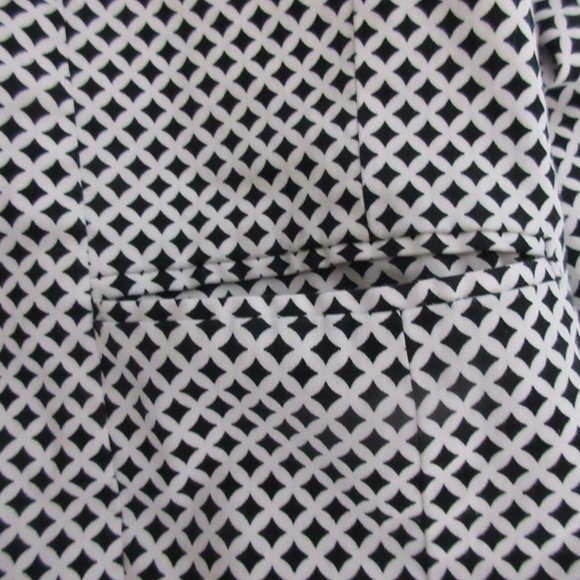 Cato One Button Blazer Plus 22W Black White Diamond Print Lined Pockets Career - Picture 6 of 9
